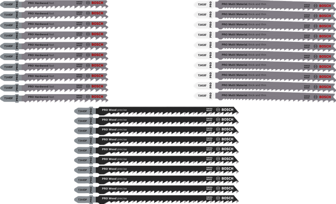 Bosch PRO Juego de cortes gruesos para madera y metal, 100 mm, 30 piezas.